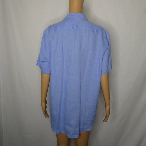 Michael Kors Linen Short Sleeve Button Up Shirt Md - Picture 10 of 11